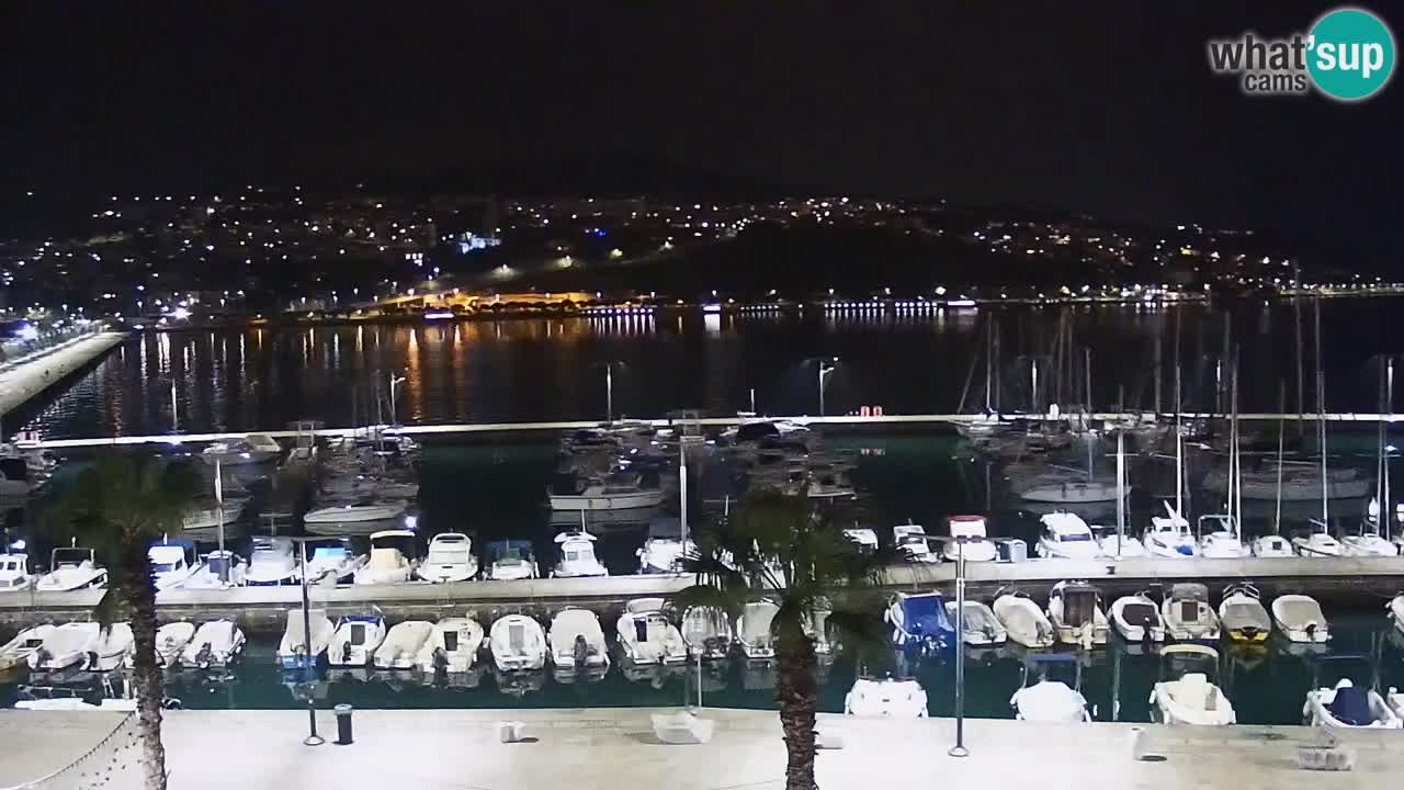 Webcam Koper – Panorama des Jachthafens und der Promenade vom Hotel Grand Koper