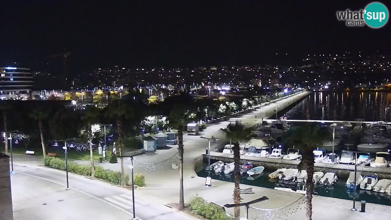 Webcam Koper – Panorama des Jachthafens und der Promenade vom Hotel Grand Koper