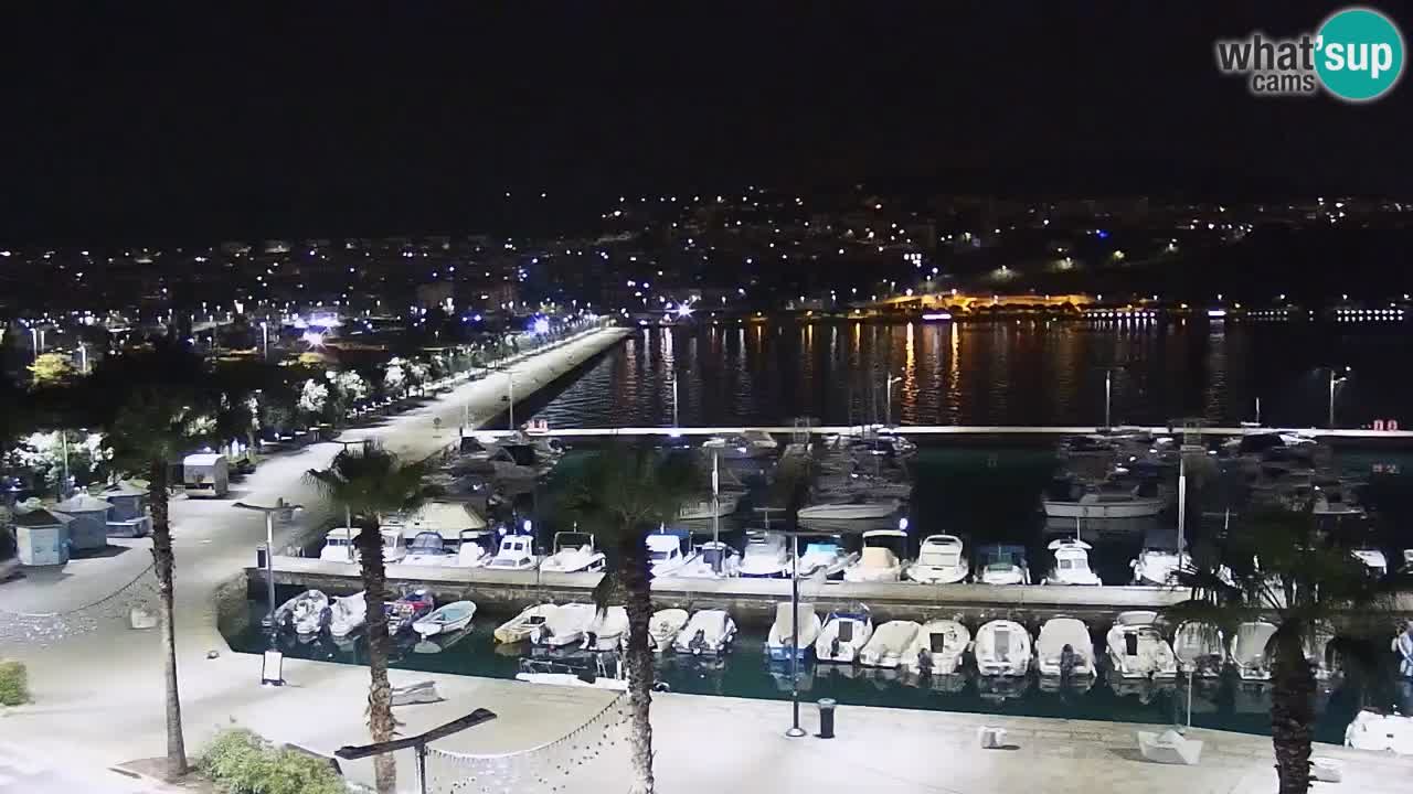 Webcam Koper – Panorama des Jachthafens und der Promenade vom Hotel Grand Koper