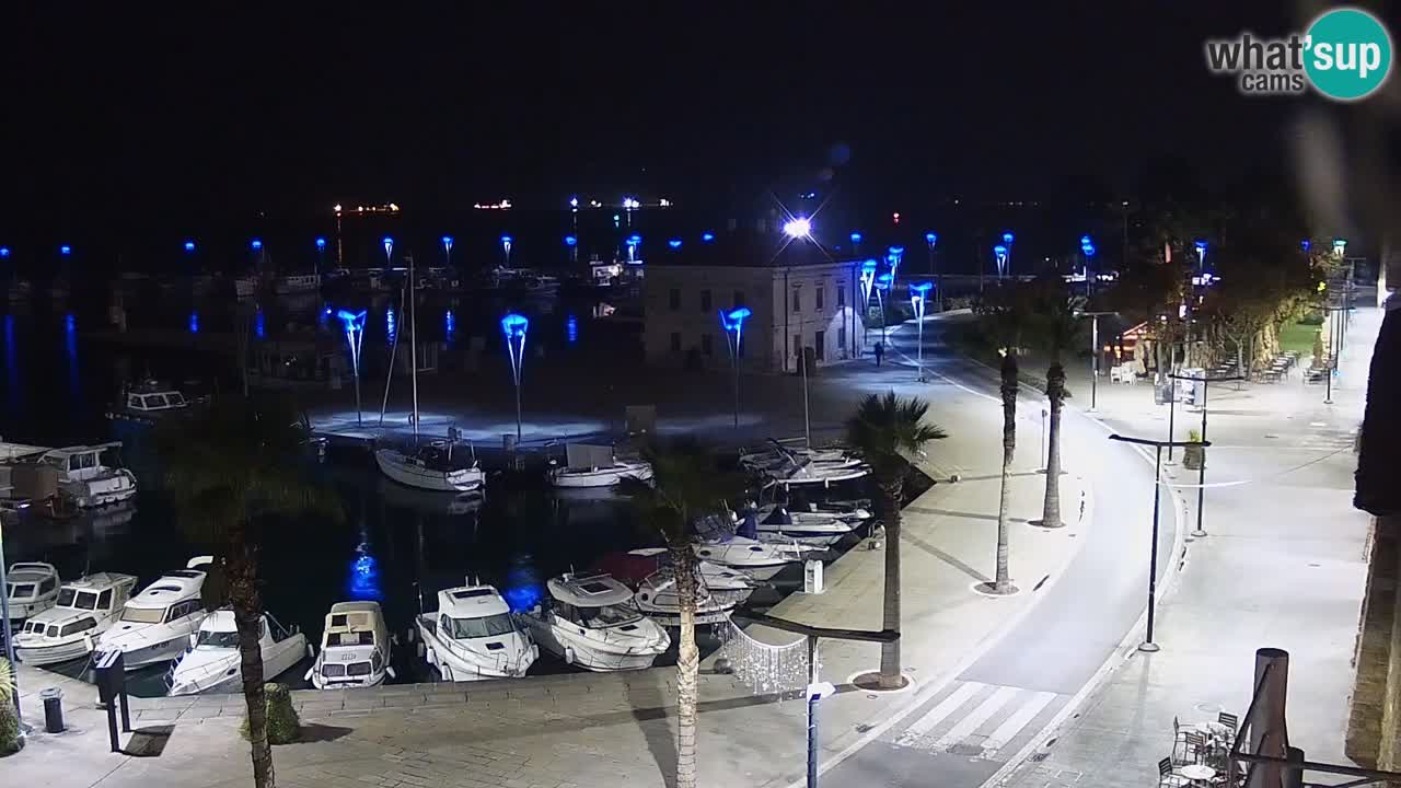 Webcam Koper – Panorama des Jachthafens und der Promenade vom Hotel Grand Koper