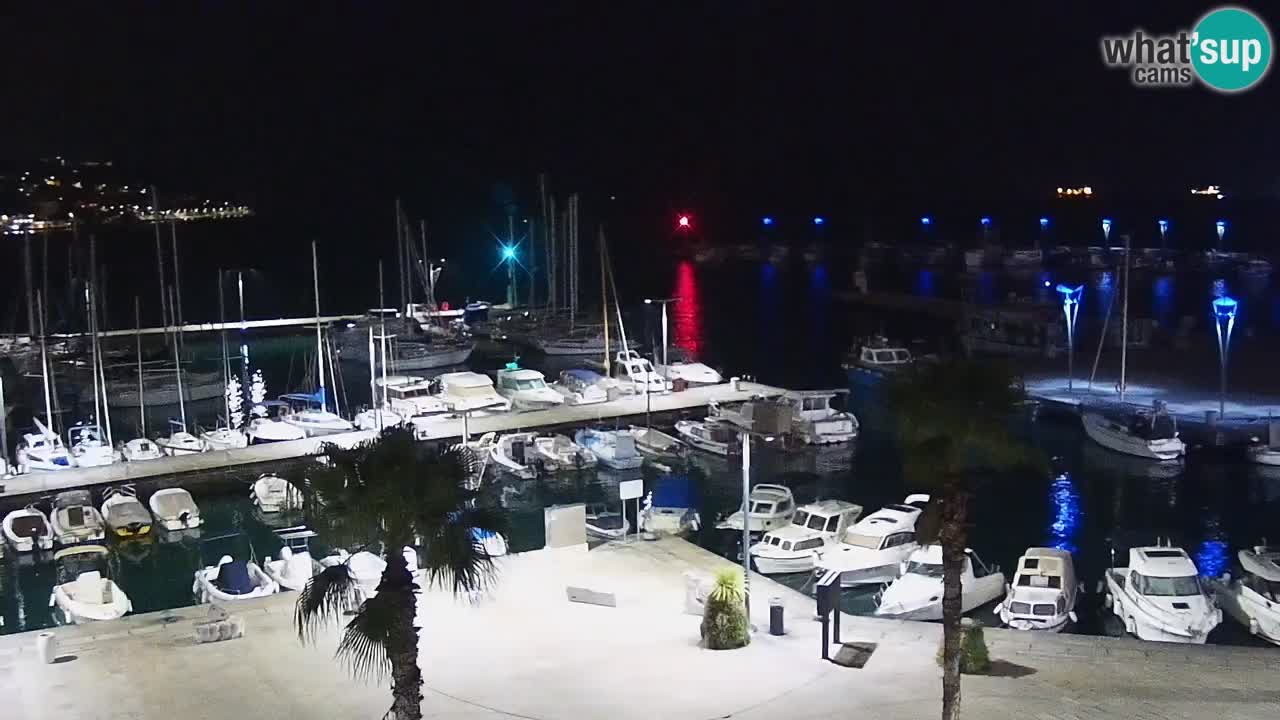 Webcam Koper – Panorama des Jachthafens und der Promenade vom Hotel Grand Koper