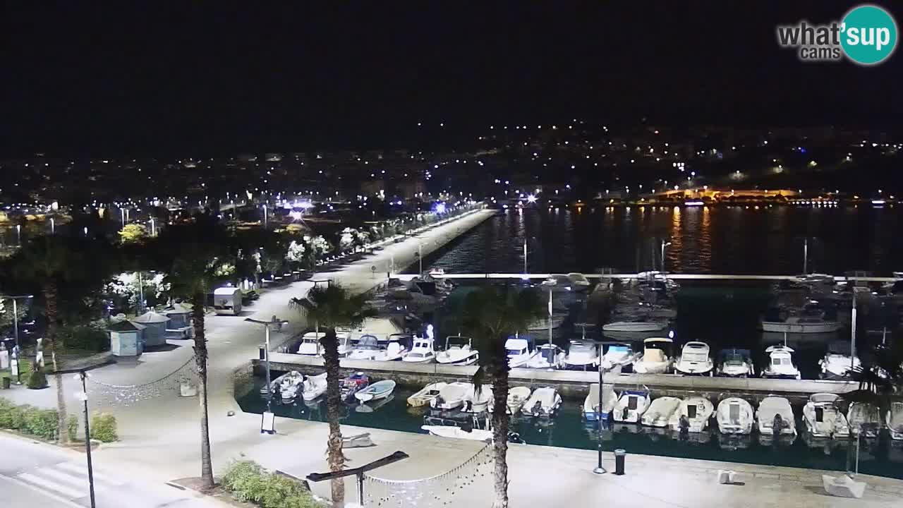 Webcam Koper – Panorama des Jachthafens und der Promenade vom Hotel Grand Koper