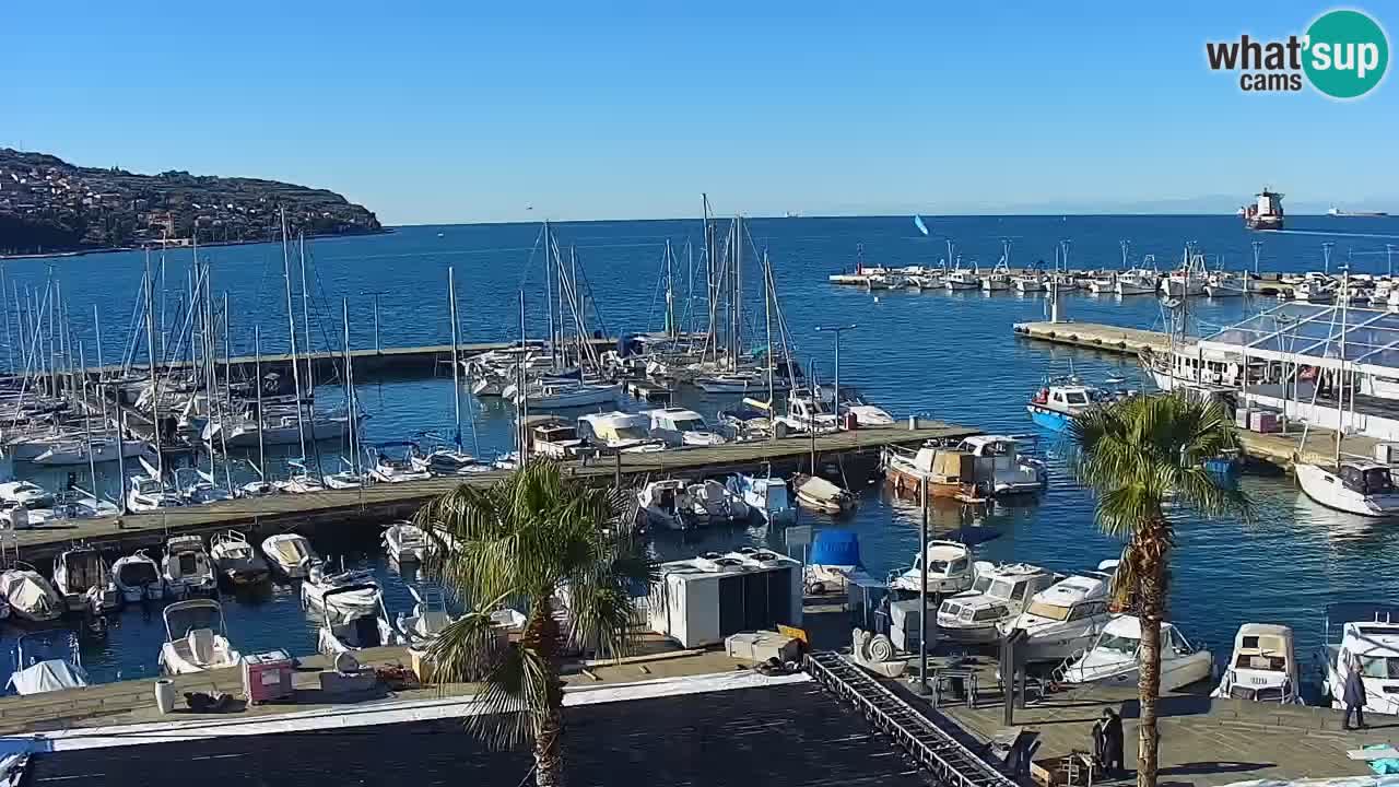 Camera en vivo Koper – puerto deportivo y paseo marítimo desde el Hotel Grand Koper