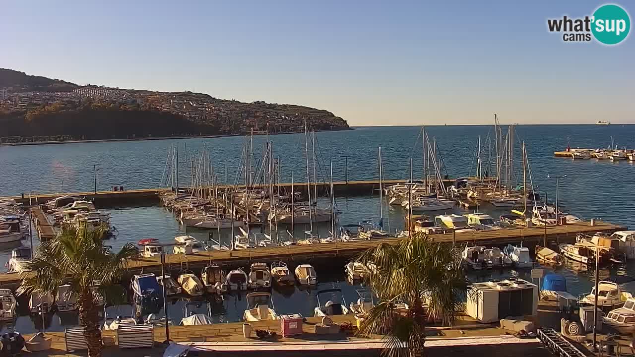 Camera en vivo Koper – puerto deportivo y paseo marítimo desde el Hotel Grand Koper