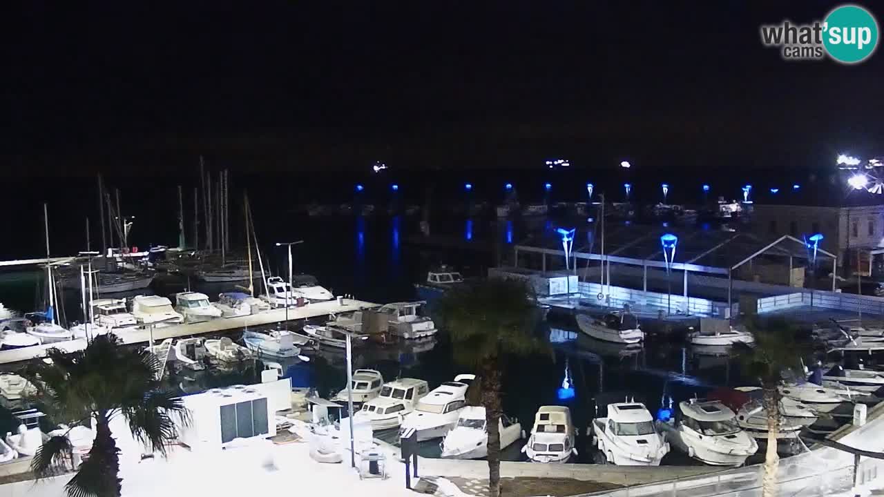 Webcam Koper – Panorama des Jachthafens und der Promenade vom Hotel Grand Koper