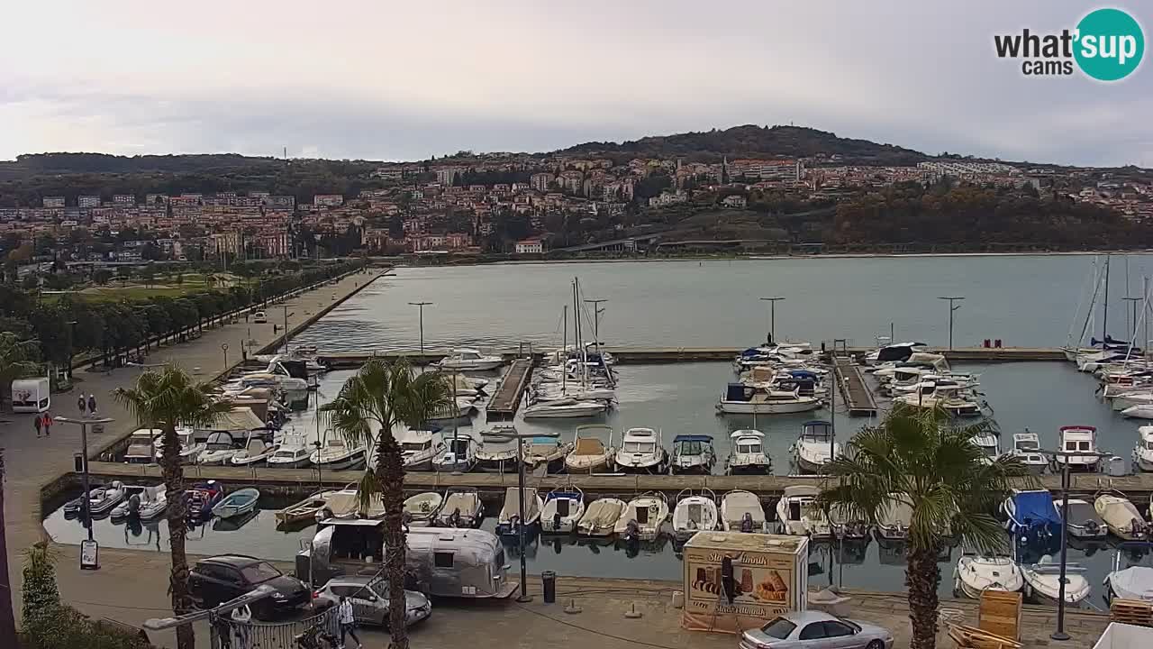 Spletna kamera Koper – Panorama na marino in promenado s Hotela Grand Koper