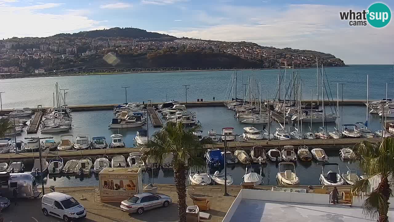 Camera en vivo Koper – puerto deportivo y paseo marítimo desde el Hotel Grand Koper