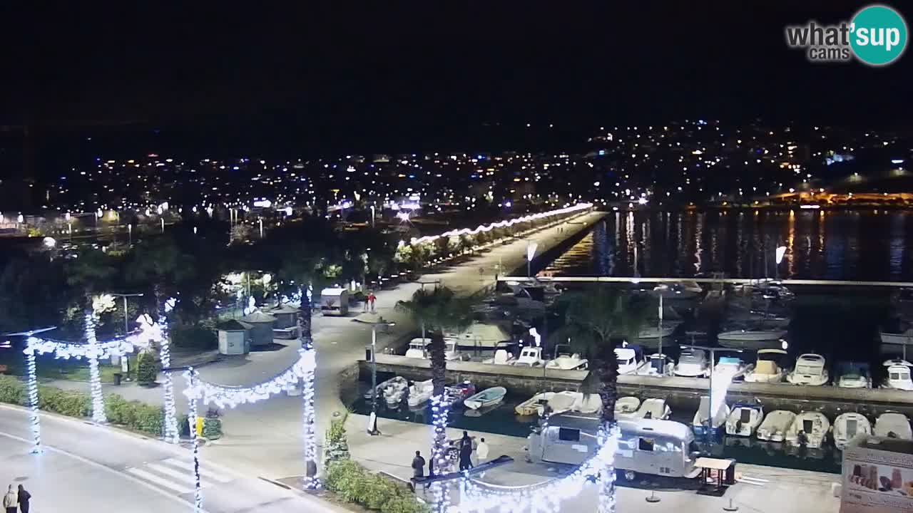 Webcam Koper – Panorama of the marina and promenade from the Grand Hotel Koper