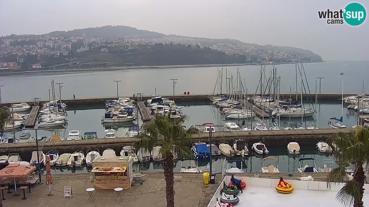 Spletna kamera Koper – Panorama na marino in promenado s Hotela Grand Koper