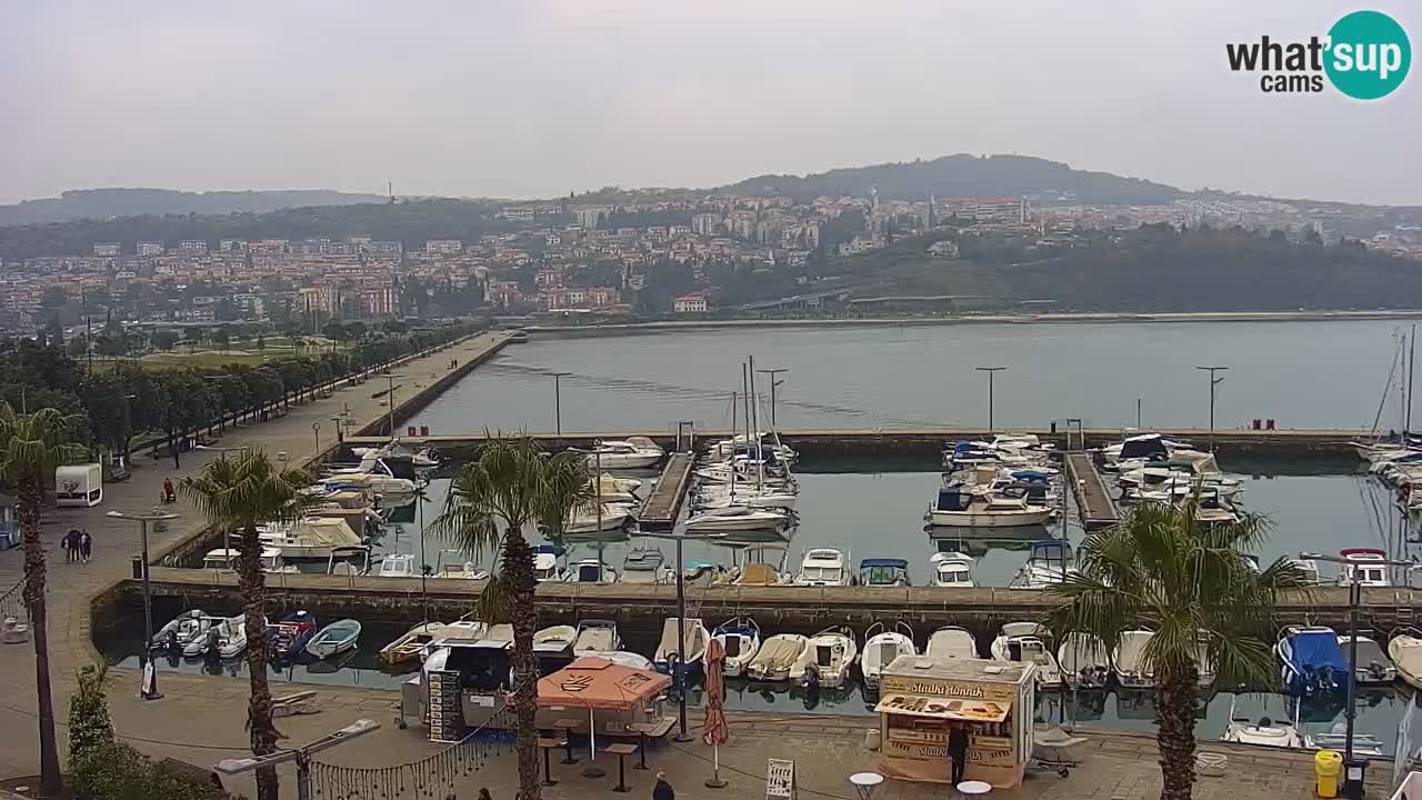 Spletna kamera Koper – Panorama na marino in promenado s Hotela Grand Koper