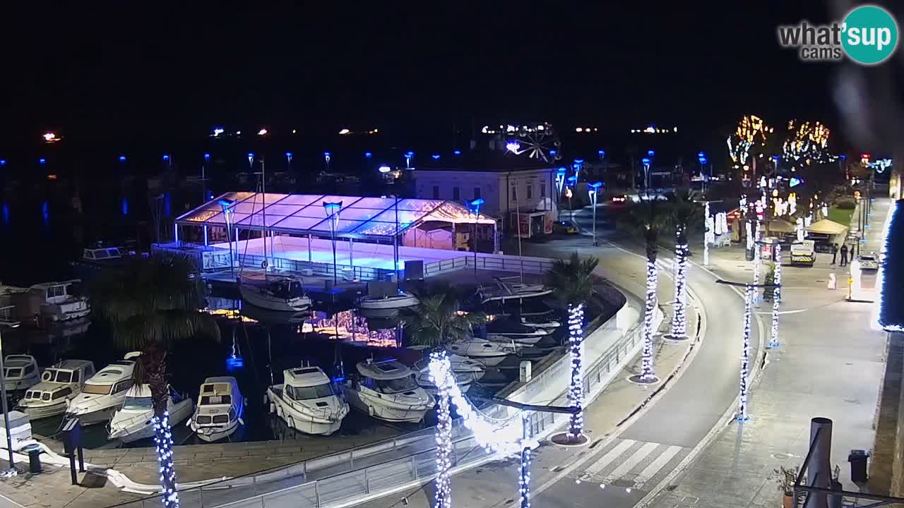 Webcam Koper – Panorama of the marina and promenade from the Grand Hotel Koper