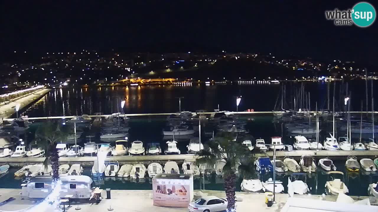 Webcam Koper – Panorama of the marina and promenade from the Grand Hotel Koper