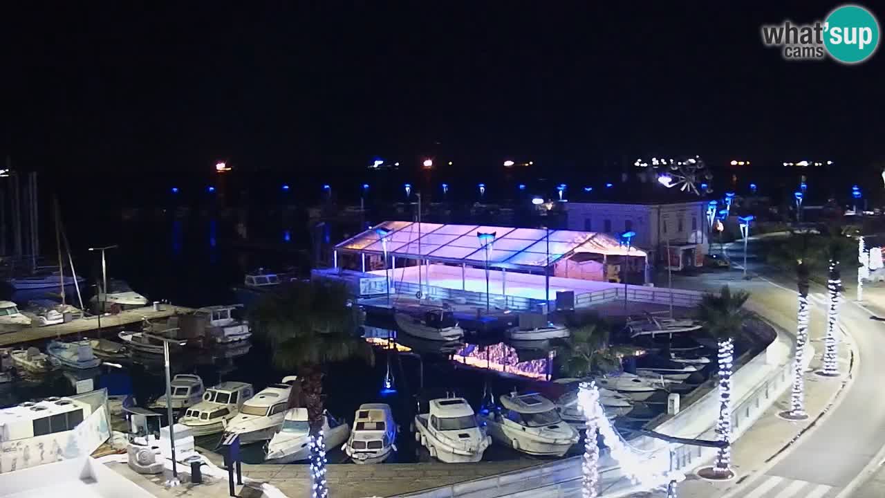 Camera en vivo Koper – puerto deportivo y paseo marítimo desde el Hotel Grand Koper