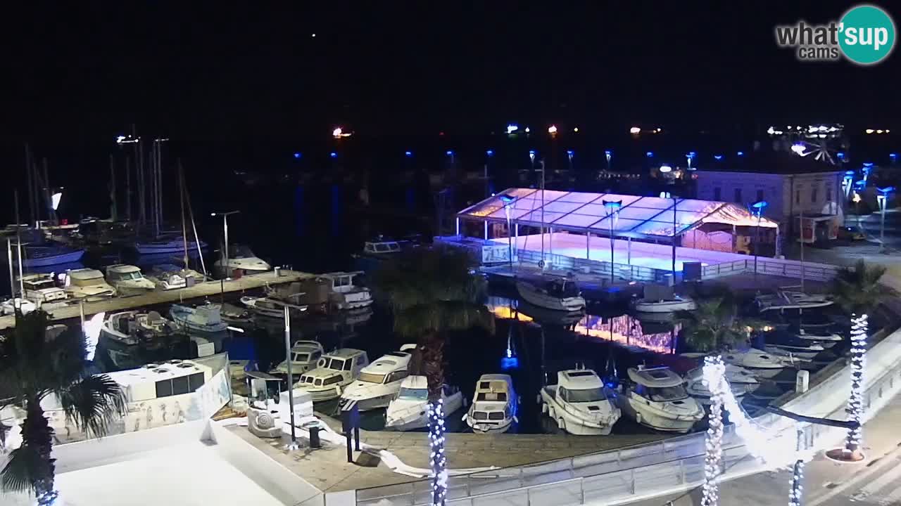 Webcam Koper – Panorama of the marina and promenade from the Grand Hotel Koper