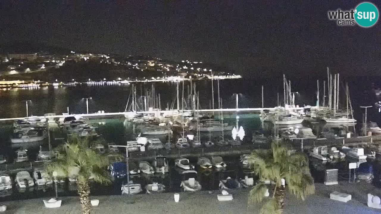 Webcam Koper – Panorama des Jachthafens und der Promenade vom Hotel Grand Koper