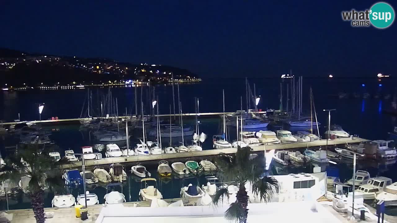 Webcam Koper – Panorama des Jachthafens und der Promenade vom Hotel Grand Koper