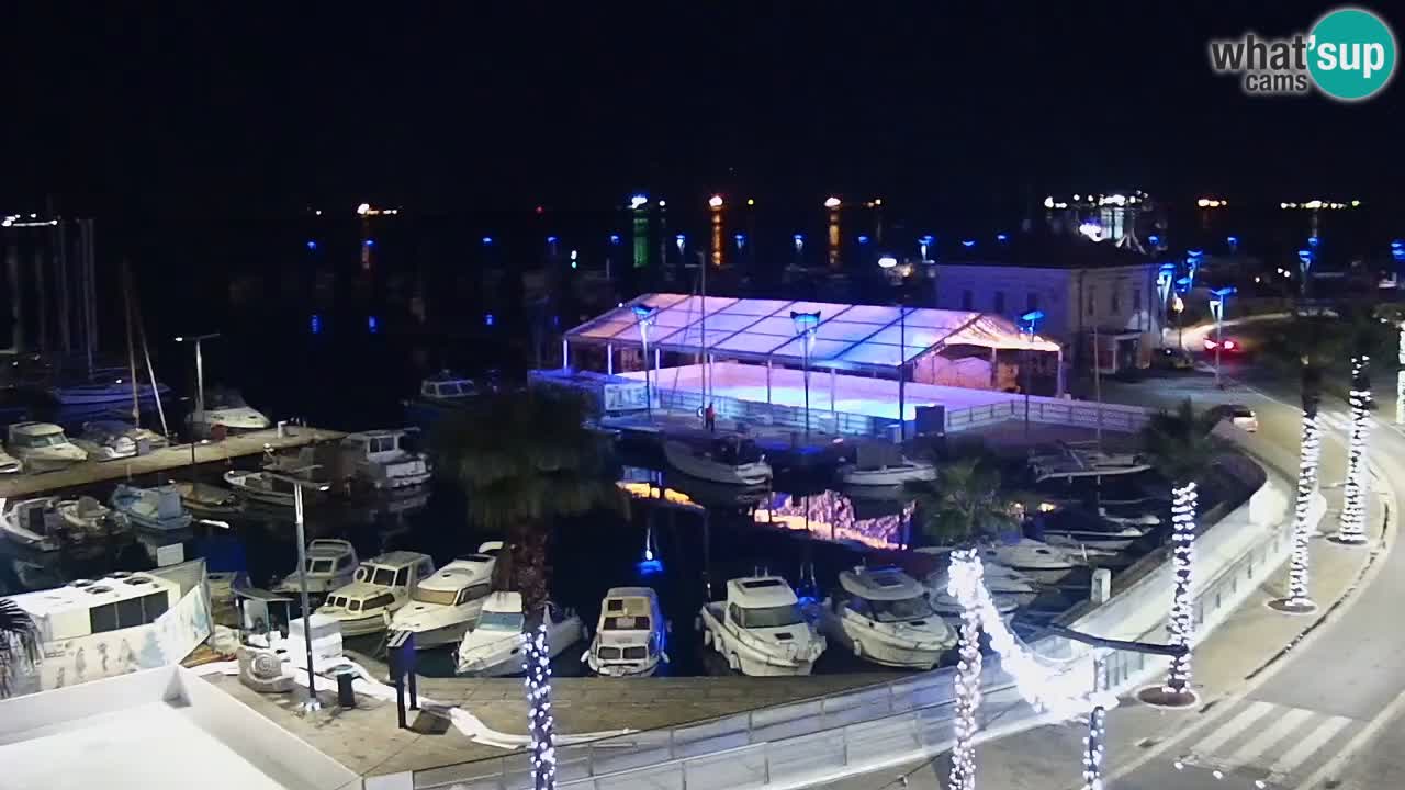 Webcam Koper – Panorama of the marina and promenade from the Grand Hotel Koper