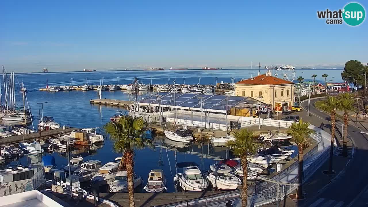 Spletna kamera Koper – Panorama na marino in promenado s Hotela Grand Koper