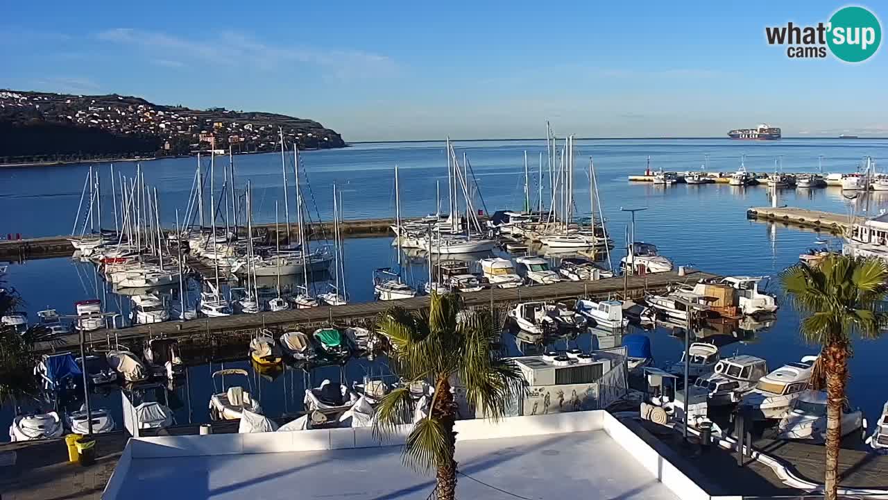 Webcam Koper – Panorama de la marina et de la promenade depuis le Grand Hotel Koper