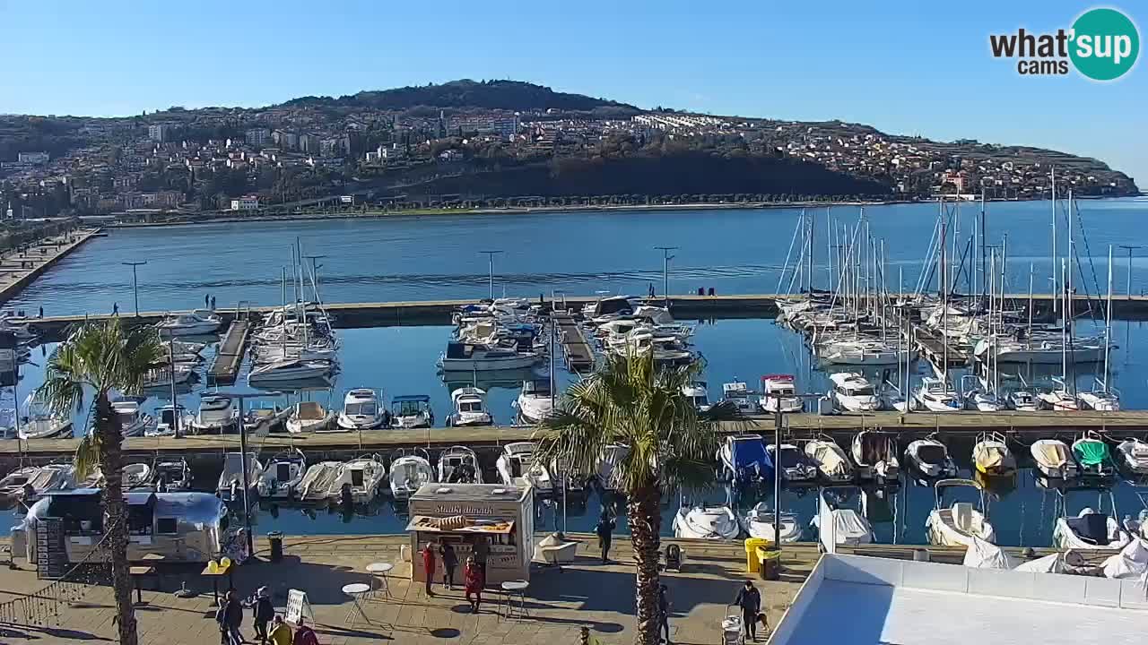 Webcam Koper – Panorama de la marina et de la promenade depuis le Grand Hotel Koper