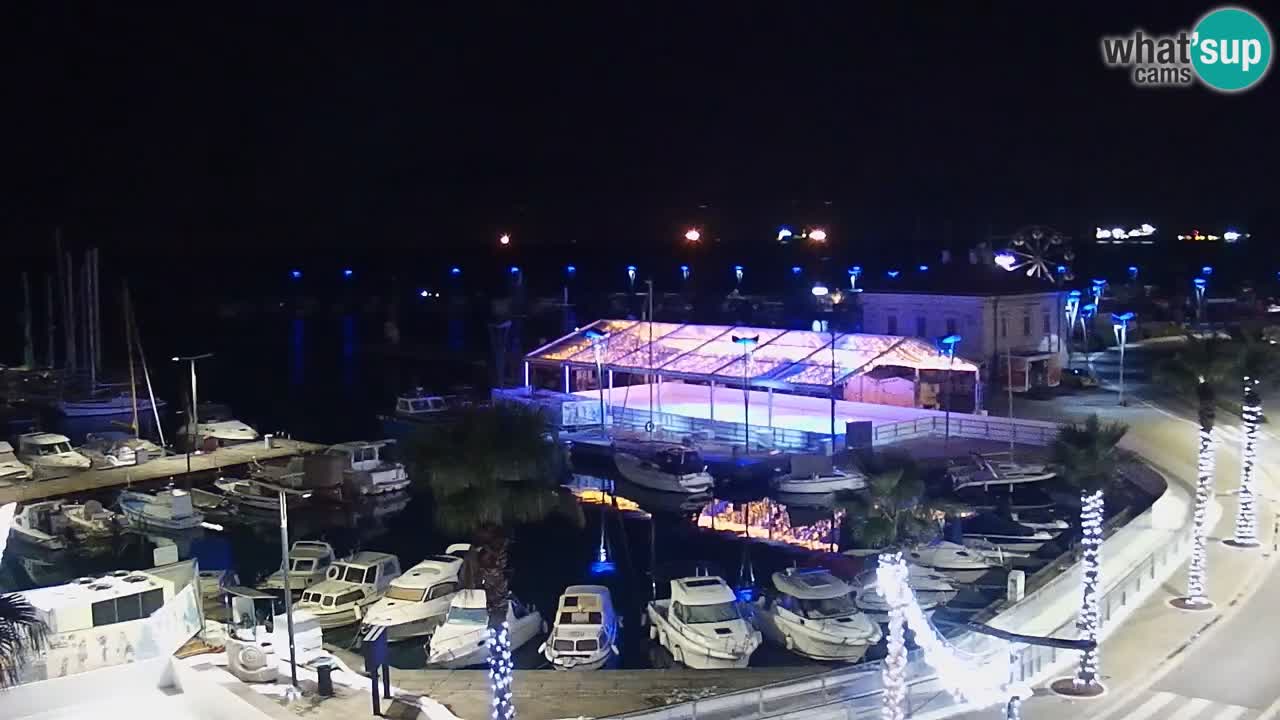 Webcam Koper – Panorama of the marina and promenade from the Grand Hotel Koper