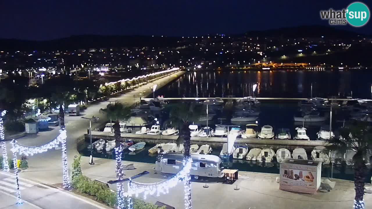 Webcam Koper – Panorama des Jachthafens und der Promenade vom Hotel Grand Koper