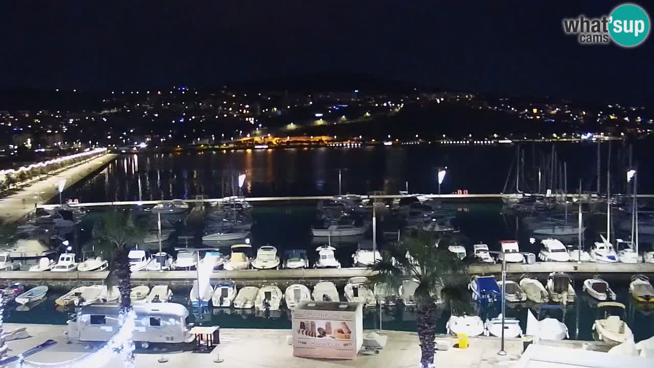 Webcam Koper – Panorama des Jachthafens und der Promenade vom Hotel Grand Koper