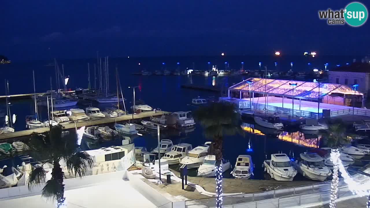 Webcam Koper – Panorama of the marina and promenade from the Grand Hotel Koper