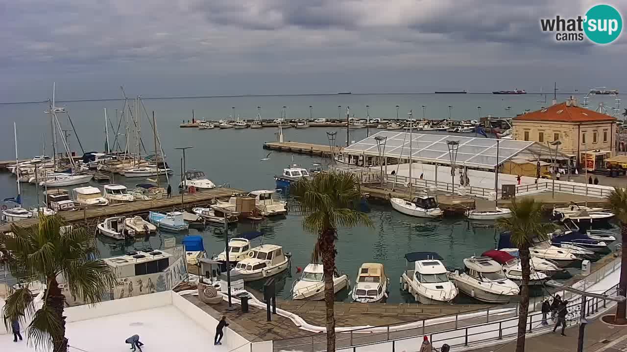 Webcam Koper – Panorama de la marina et de la promenade depuis le Grand Hotel Koper