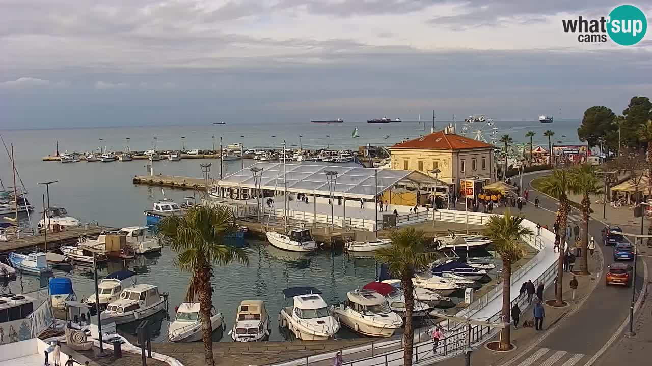 Camera en vivo Koper – puerto deportivo y paseo marítimo desde el Hotel Grand Koper