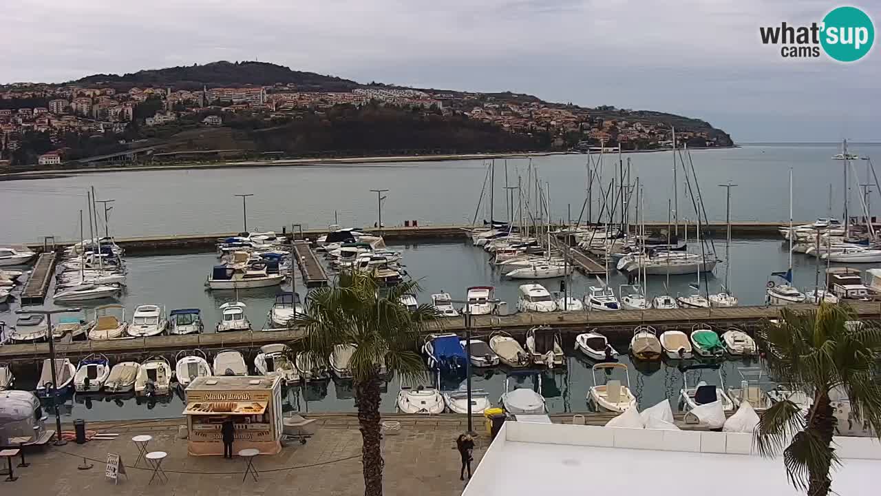 Webcam Koper – Panorama de la marina et de la promenade depuis le Grand Hotel Koper