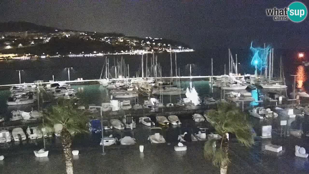 Webcam Koper – Panorama des Jachthafens und der Promenade vom Hotel Grand Koper