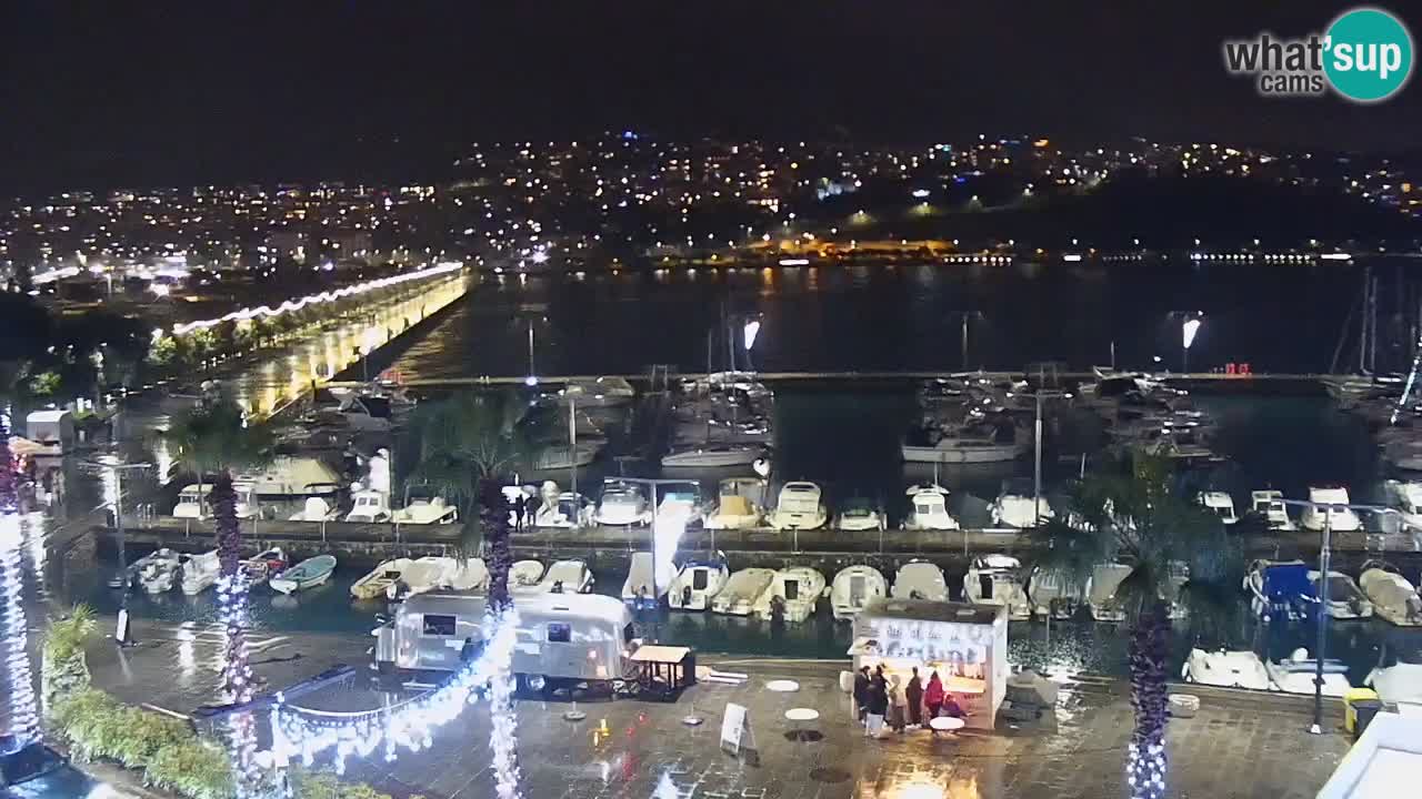 Webcam Koper – Panorama de la marina et de la promenade depuis le Grand Hotel Koper