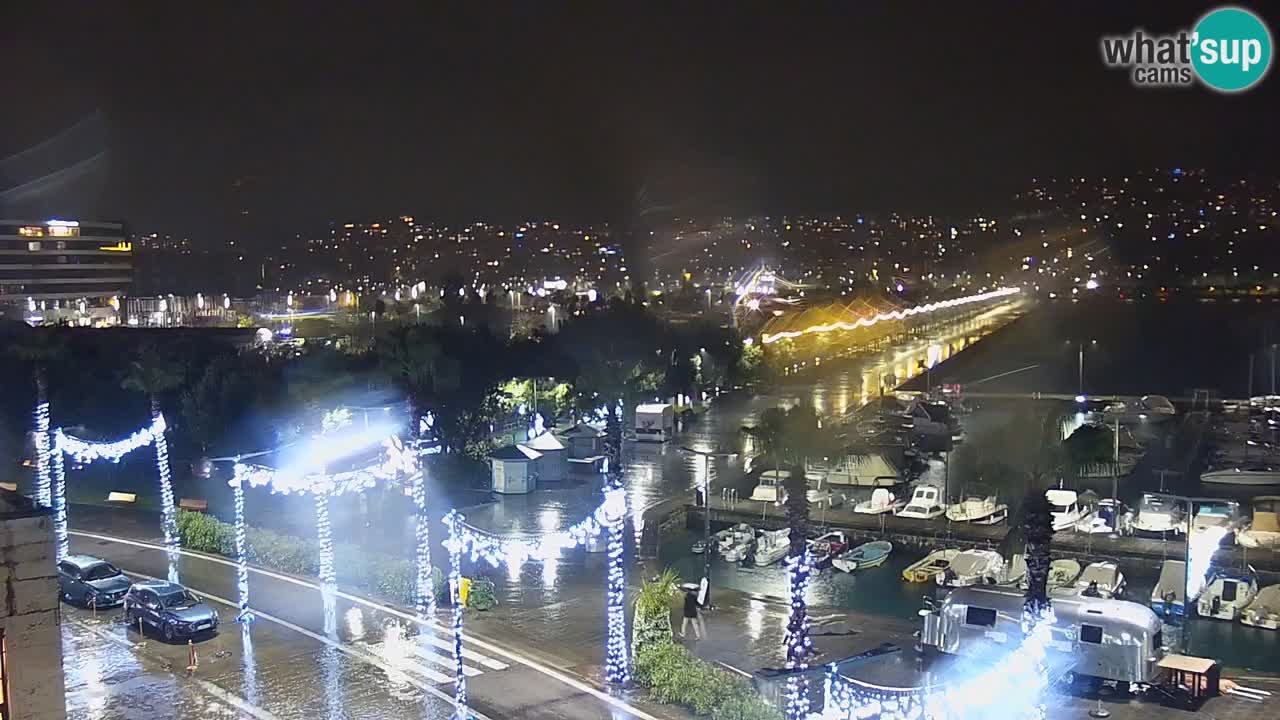 Webcam Koper – Panorama de la marina et de la promenade depuis le Grand Hotel Koper