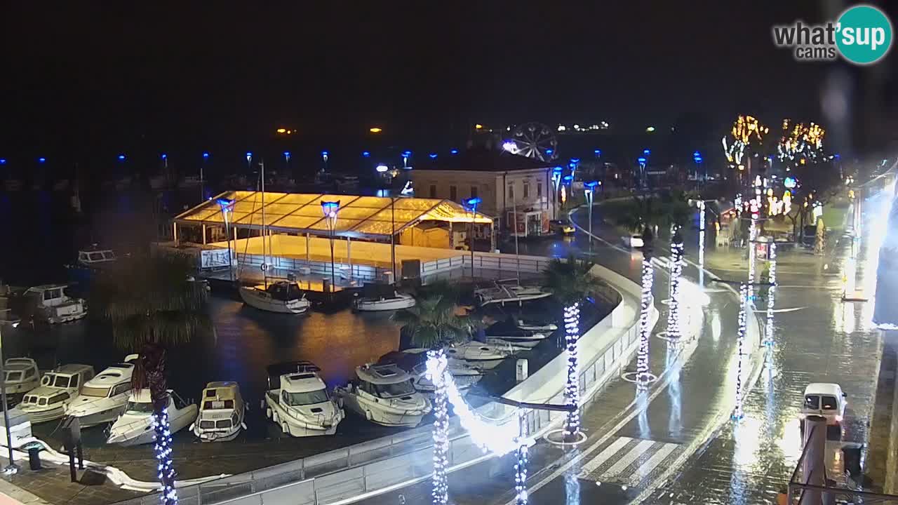 Webcam Koper – Panorama of the marina and promenade from the Grand Hotel Koper