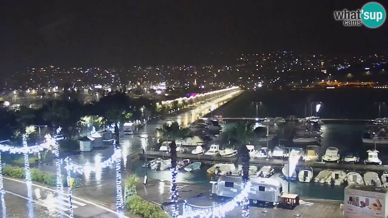 Webcam Koper – Panorama of the marina and promenade from the Grand Hotel Koper