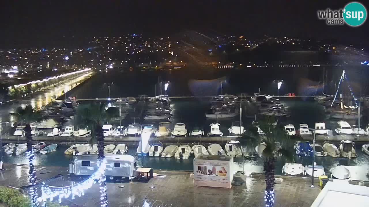 Webcam Koper – Panorama de la marina et de la promenade depuis le Grand Hotel Koper