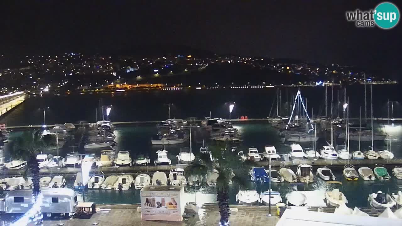 Webcam Koper – Panorama of the marina and promenade from the Grand Hotel Koper