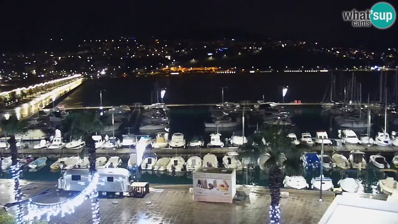 Webcam Koper – Panorama of the marina and promenade from the Grand Hotel Koper