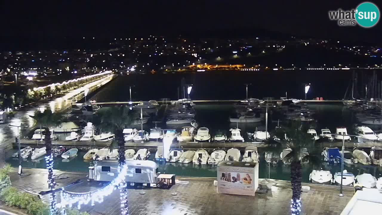 Webcam Koper – Panorama of the marina and promenade from the Grand Hotel Koper