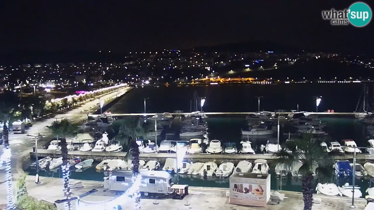 Webcam Koper – Panorama de la marina et de la promenade depuis le Grand Hotel Koper