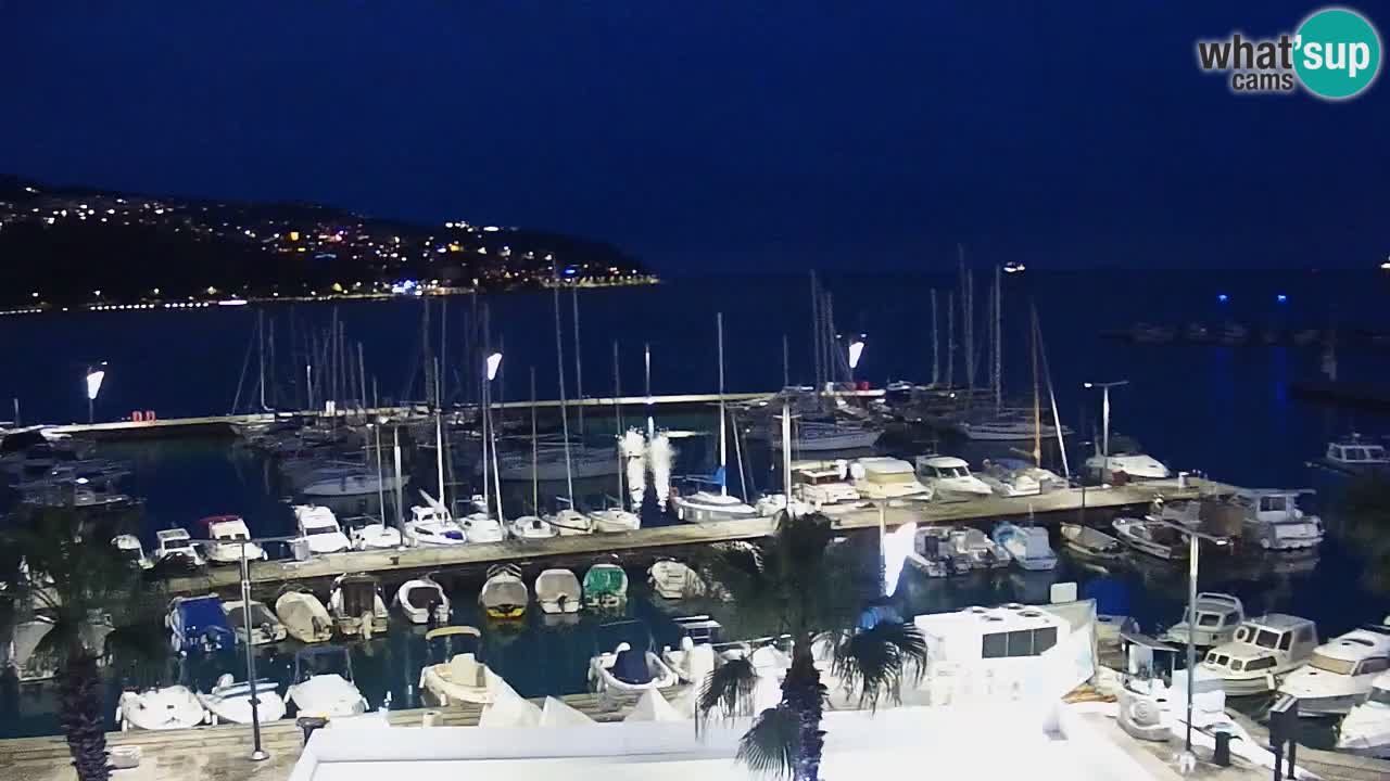 Webcam Koper – Panorama of the marina and promenade from the Grand Hotel Koper