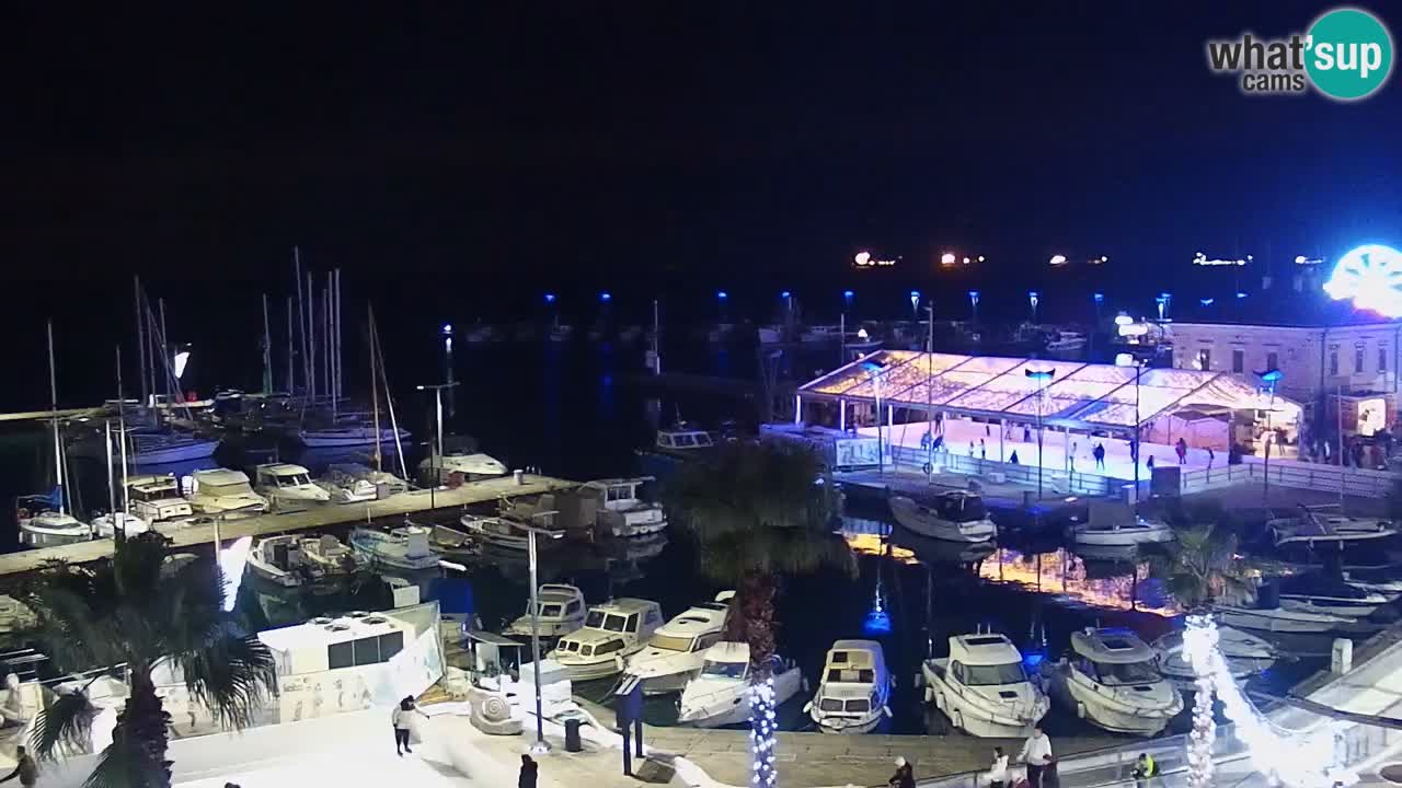 Webcam Koper – Panorama de la marina et de la promenade depuis le Grand Hotel Koper