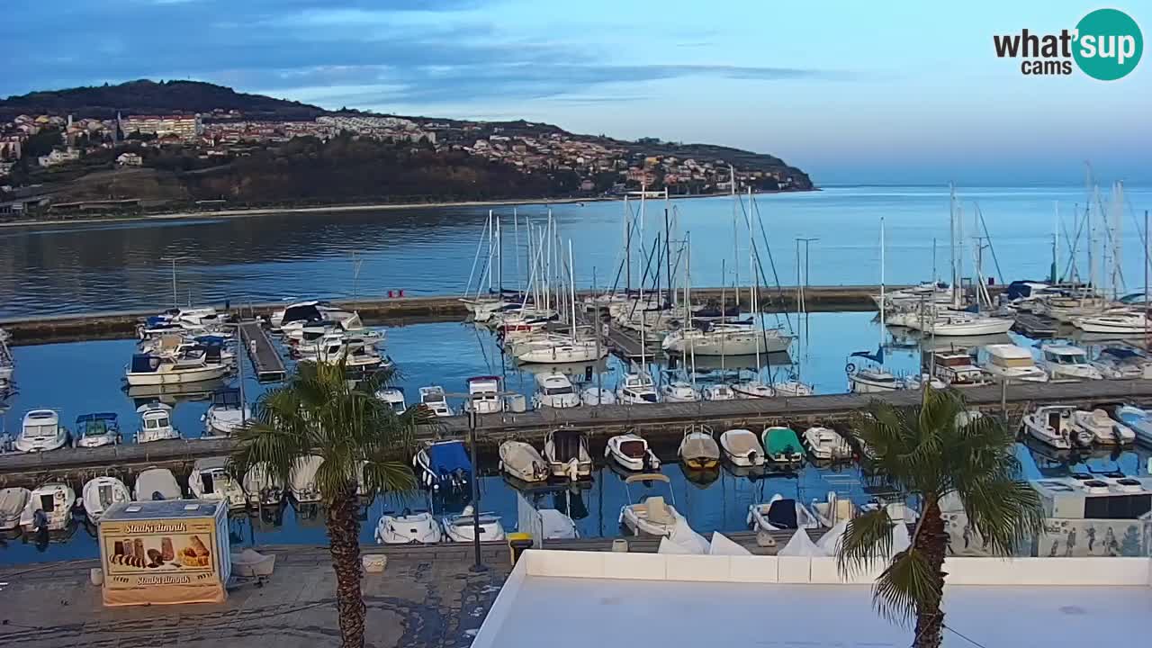 Webcam Koper – Panorama de la marina et de la promenade depuis le Grand Hotel Koper