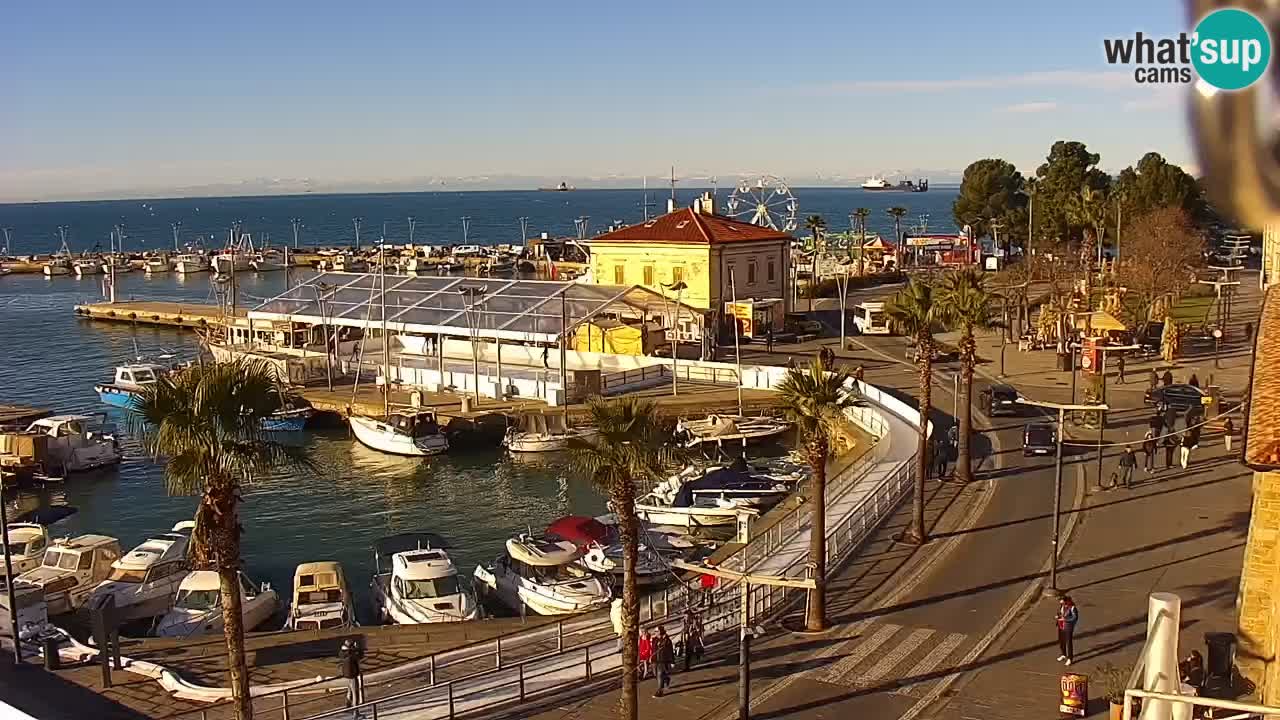 Spletna kamera Koper – Panorama na marino in promenado s Hotela Grand Koper