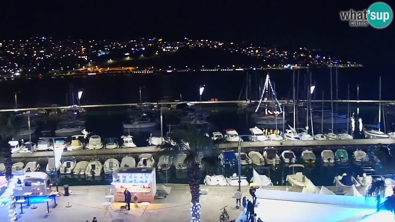 Webcam Koper – Panorama of the marina and promenade from the Grand Hotel Koper