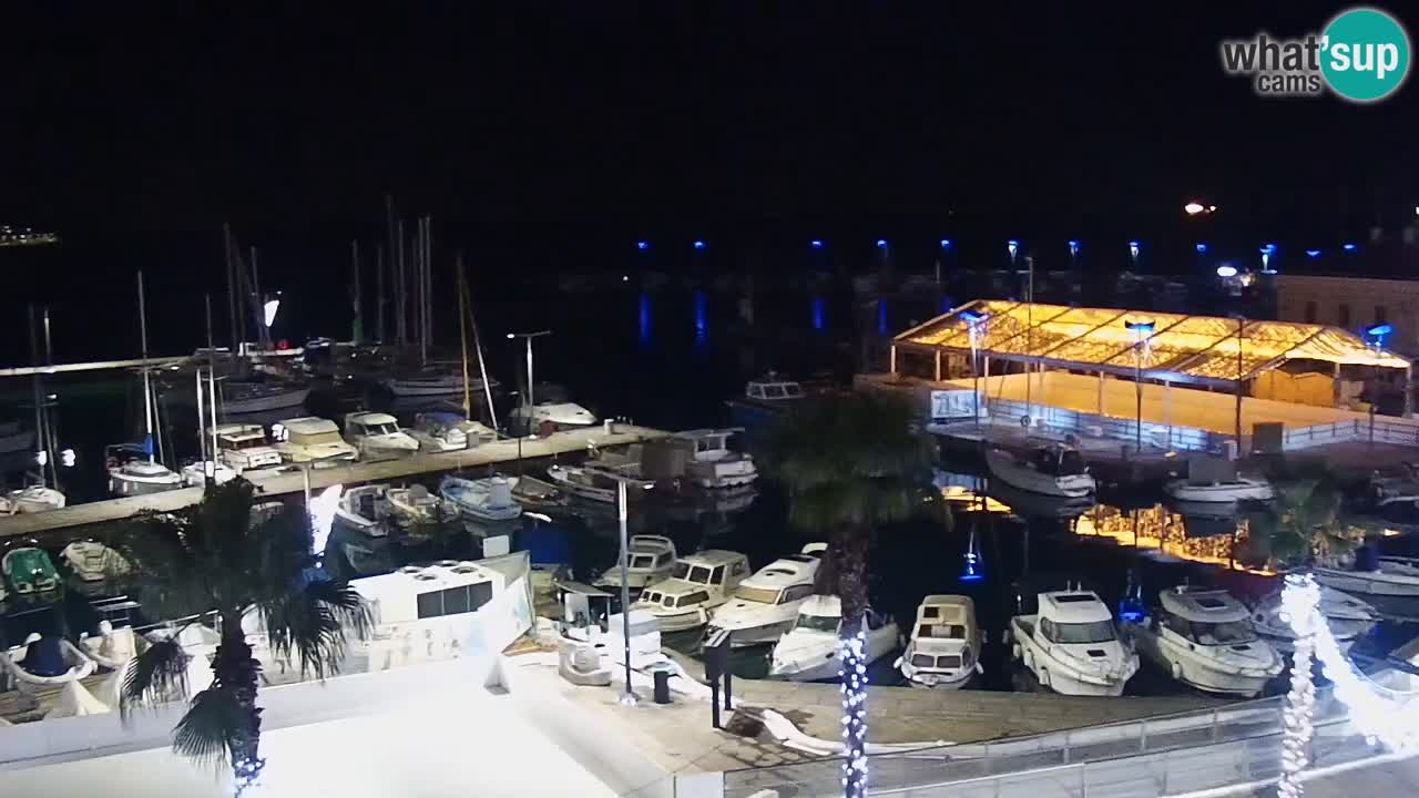 Webcam Koper – Panorama des Jachthafens und der Promenade vom Hotel Grand Koper