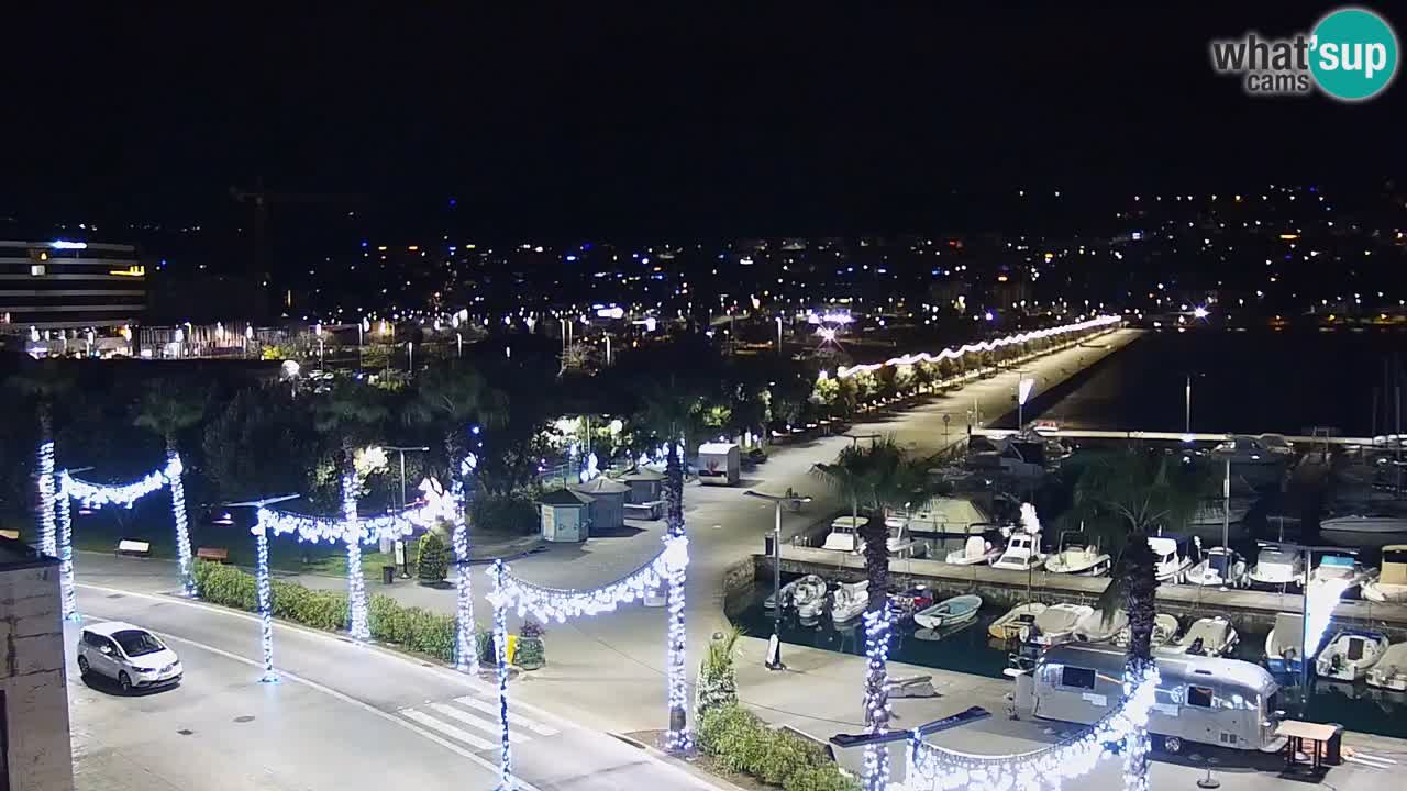 Webcam Koper – Panorama of the marina and promenade from the Grand Hotel Koper