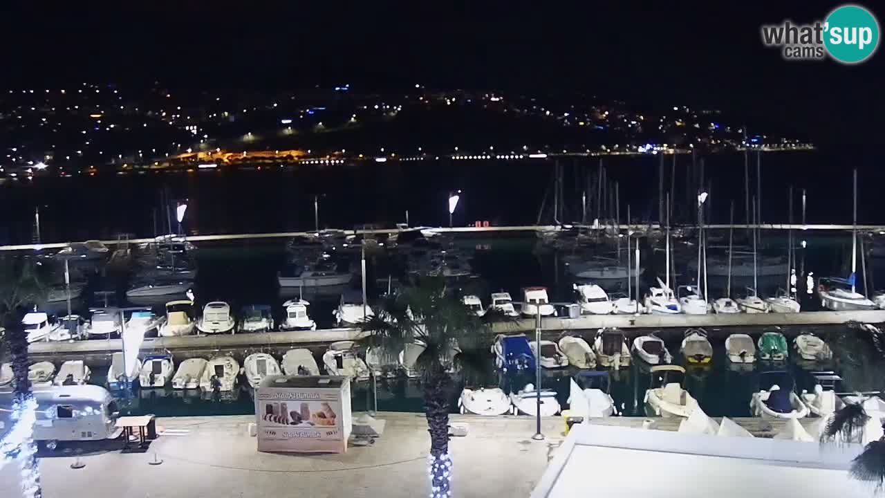 Webcam Koper – Panorama of the marina and promenade from the Grand Hotel Koper