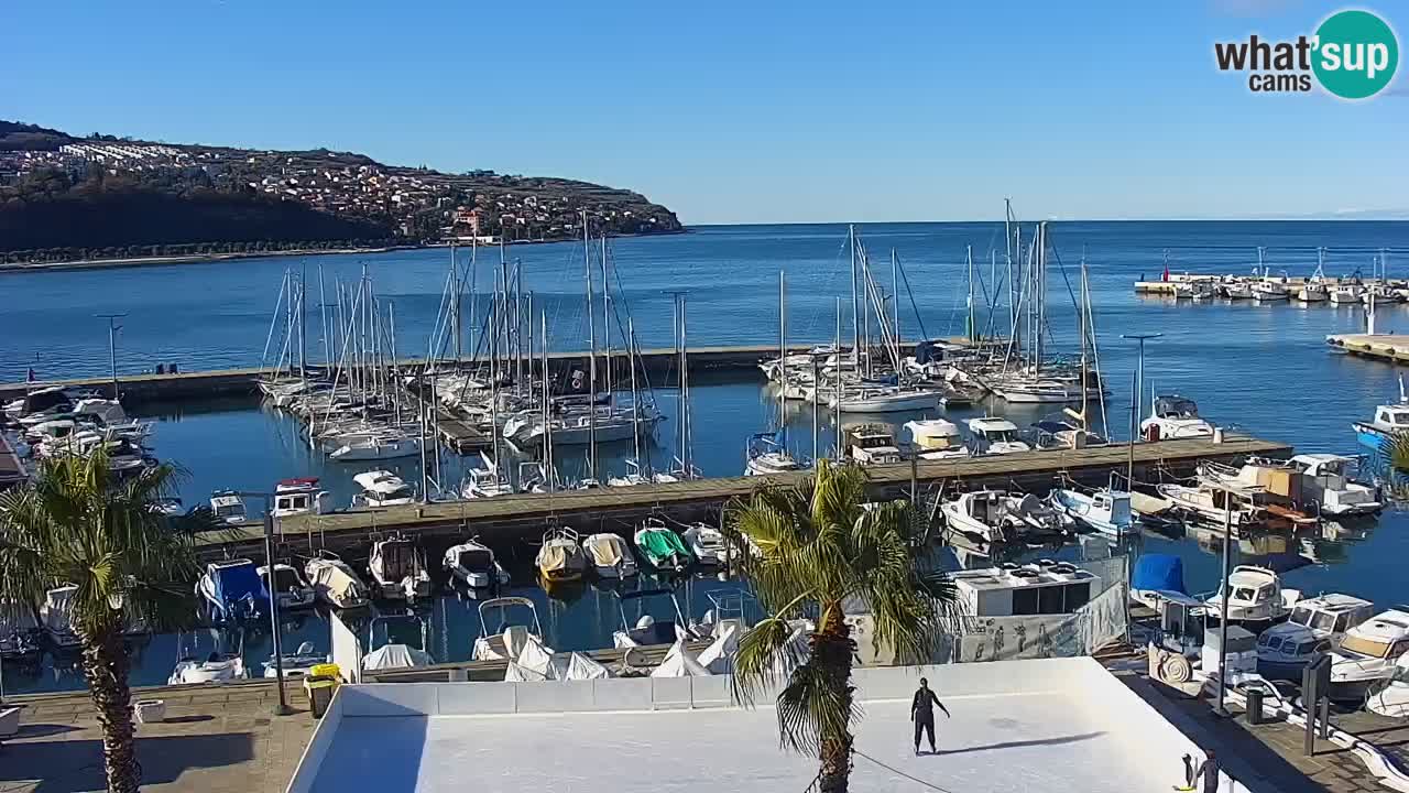 Webcam Koper – Panorama de la marina et de la promenade depuis le Grand Hotel Koper